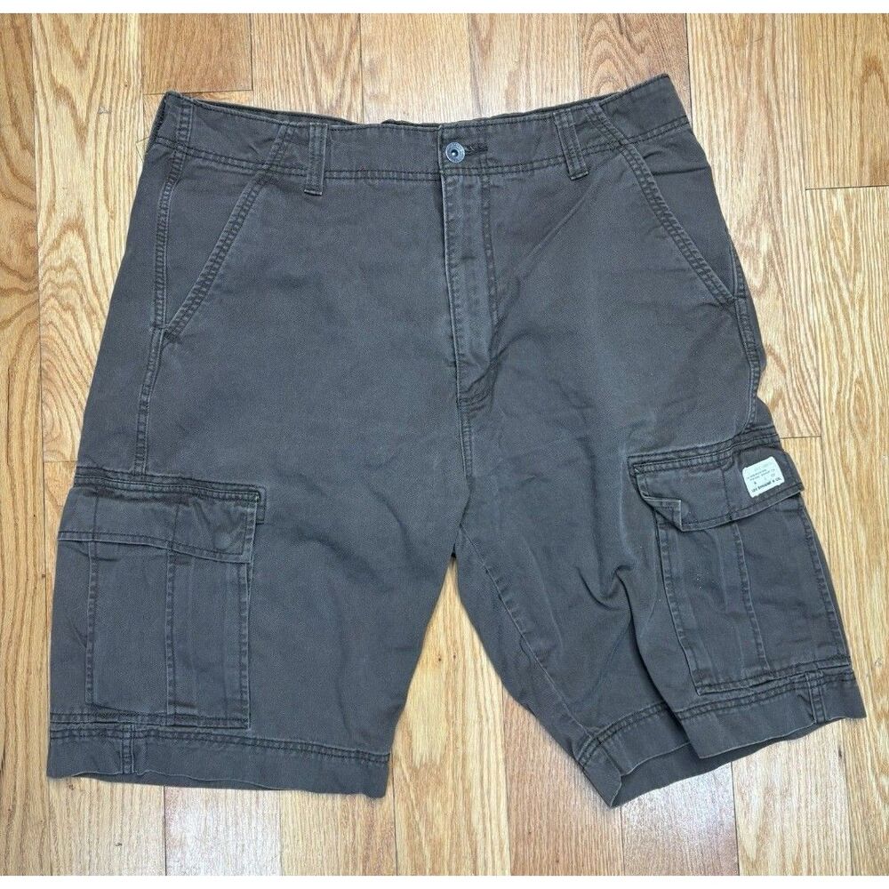 VTG Y2K Levi's Cargo Shorts Men 38x11 Brown Cotton Utility Casual Baggy